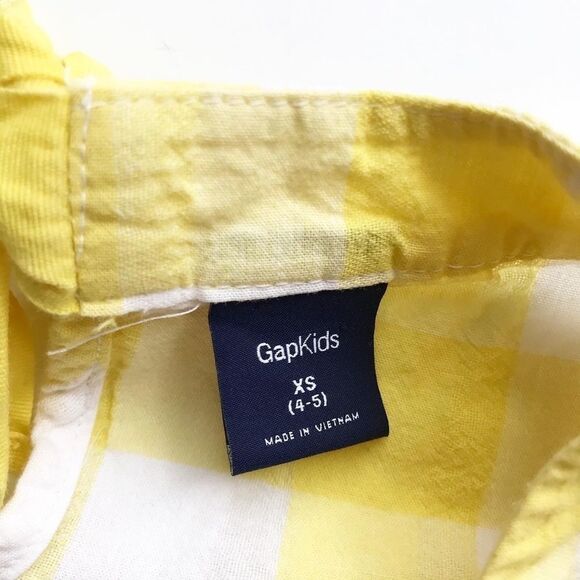 BabyGap yellow buffalo plaid top GUC  XS(4/5T) - Picture 3 of 5